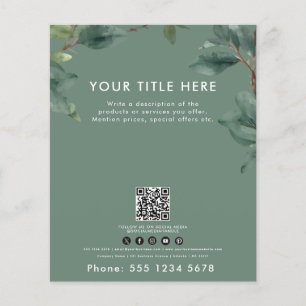 Green Business Eucalyptus QR Code Social Media Flyer