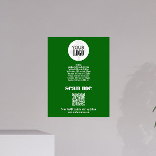 Green Business Hours Add Your Logo Custom Photo Print