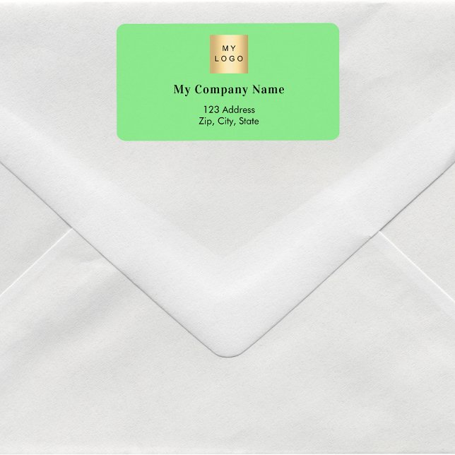 Green business logo return address label (Creator Uploaded)