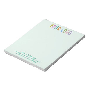 Green Business Notepad with Logo From the Desk Of
