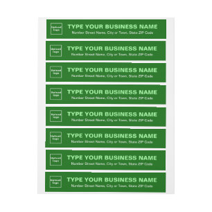 Green Business Wrap Around Return Address Label