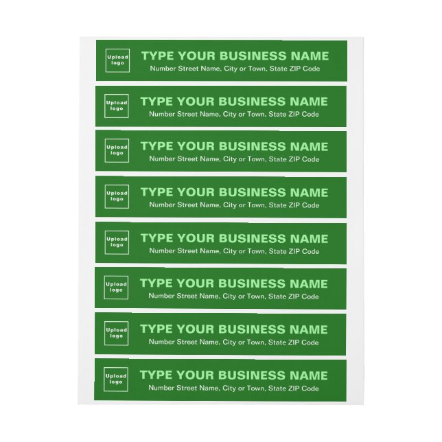 Green Business Wrap Around Return Address Label (Sheet)