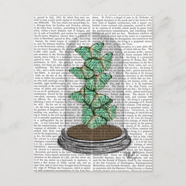 Green Butterflies in Bell Jar 2 Postcard (Front)