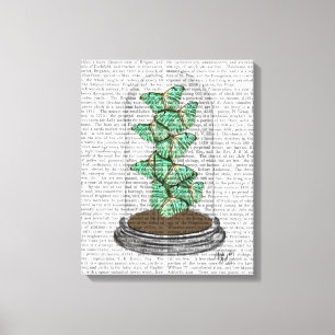 Green Butterflies in Bell Jar Canvas Print