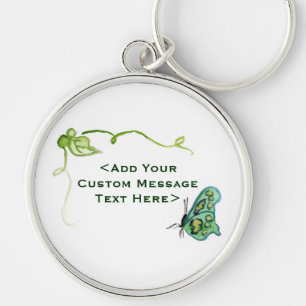 Green Butterfly and Green Vine Charm Keychains