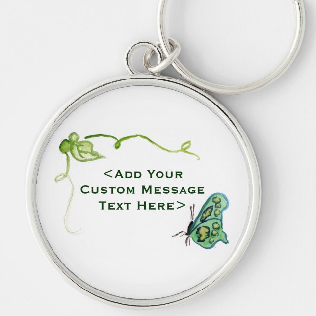 Green Butterfly and Green Vine Charm Keychains (Front)
