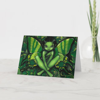 "Green Butterfly Fantasy" Greeting Card