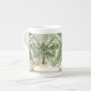 Green Butterfly Inset with Ironwork Gate Bone China Mug