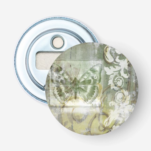 Green Butterfly Inset with Ironwork Gate Bottle Opener (Front)