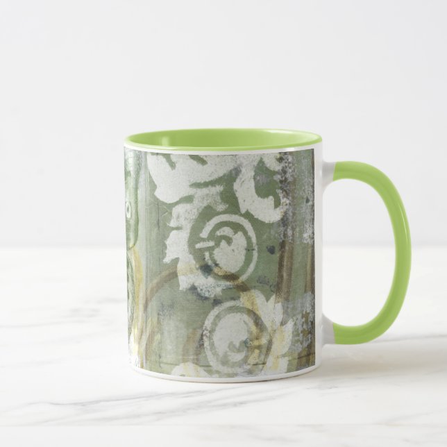 Green Butterfly Inset with Ironwork Gate Mug (Right)