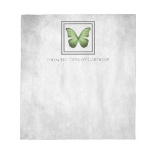 Green Butterfly Personalized Notepad