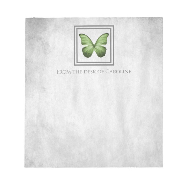 Green Butterfly Personalized Notepad (Front)