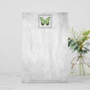 Green Butterfly Personalized Stationery