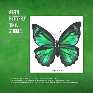 Green Butterfly Vinyl Sticker 