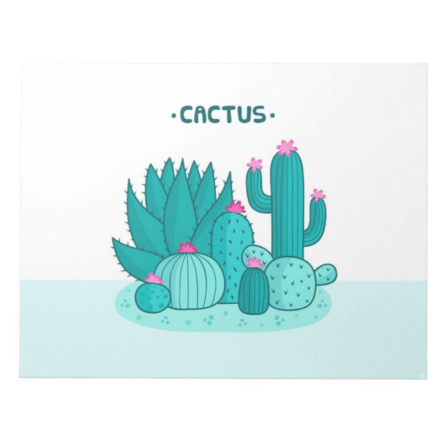 Green Cactus Art Notepad (Front)