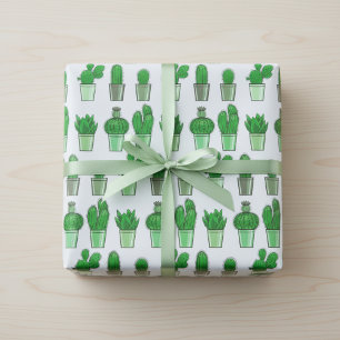Green Cactus Gift Wrapping Paper