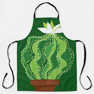Green cactus: natural abstract motif. apron