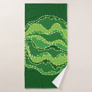 Green cactus: natural abstract motif. bath towel