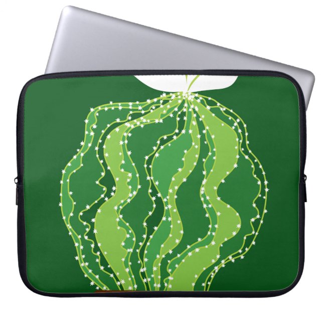 Green cactus: natural abstract motif. laptop sleeve (Front)
