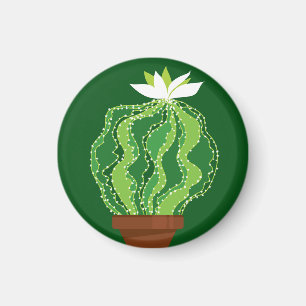 Green cactus: natural abstract motif. magnet