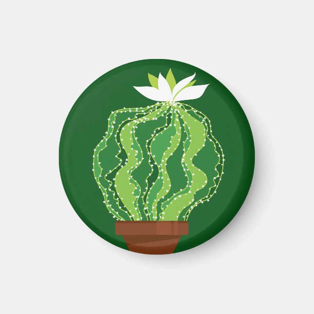 Green cactus: natural abstract motif. magnet (Front)