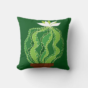 Green cactus: natural abstract motif. throw pillow