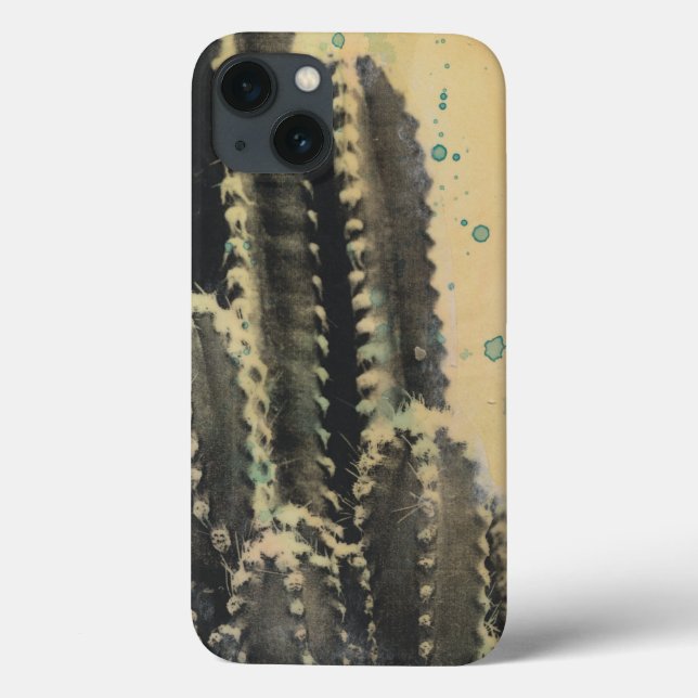 Green Cactus on Yellow Background Case-Mate iPhone Case (Back)