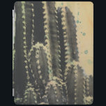 Green Cactus on Yellow Background iPad Cover<br><div class="desc">Cactus On Splattered Yellow Background. Artist: Naomi McCavitt. Image ID: 106255Z.</div>