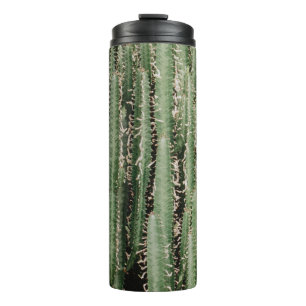 Green cactus plant close-up photo thermal tumbler