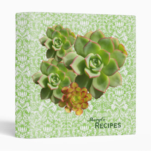 Green Calico Succulent Recipe Binder