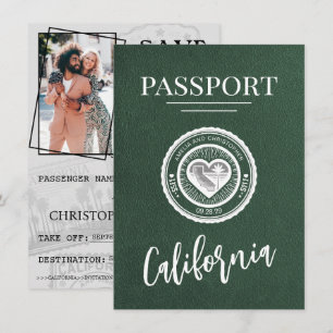 Green California Passport Save The Date