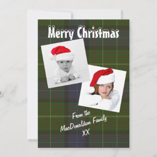 Green California plaid photo template Xmas holiday