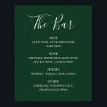 Green calligraphy script wedding drinks bar menu poster<br><div class="desc">Green script wedding drinks bar menu poster. Suitable for birthday,  anniversary and any other party. Please contact me if you need additional items.</div>