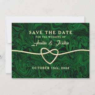Green Calligraphy Wedding Save The Date