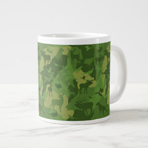 Green cammo/camoflauge/deer/elk/moose/hunting dog large coffee mug