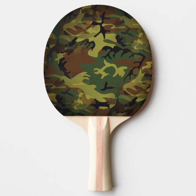 Green Cammo Ping Pong Paddle (Front)