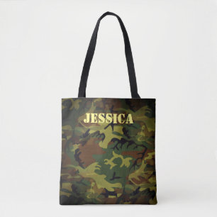 Green Cammo Tote Bag