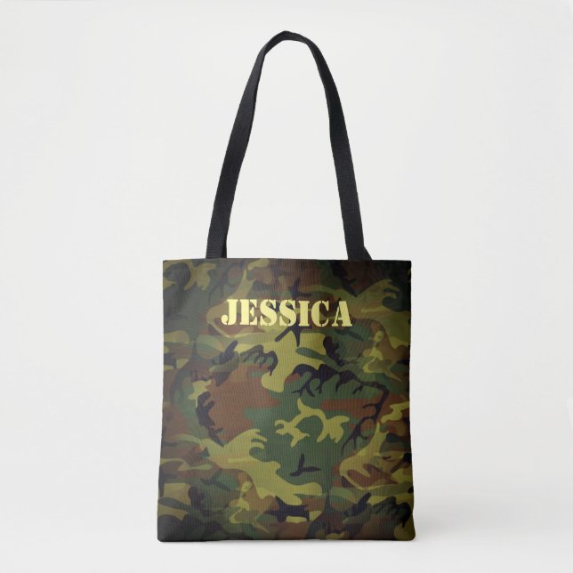 Green Cammo Tote Bag (Front)