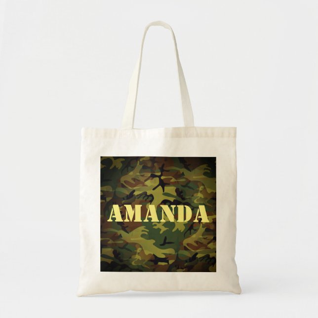 Green Cammo Tote Bag (Front)