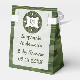 Green Camo Boy Baby Shower Favour Box
