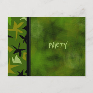 Green Camo Boys Birthday Party Invitation Postcard