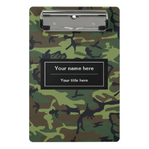 Green Camo, Camouflage, Military, Army Mini Clipboard