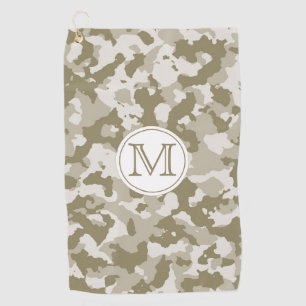 Green Camo Camouflage Pattern Monogrammed Golf Towel