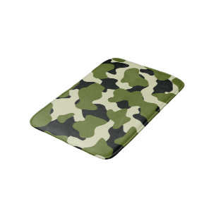 Green Camo Cow Spots Bath Mat