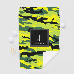 Green Camo Custom Urban City Golf Towel