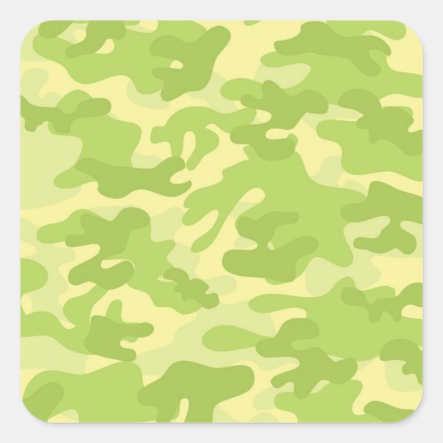 Green Camo Design Square Sticker (Front)