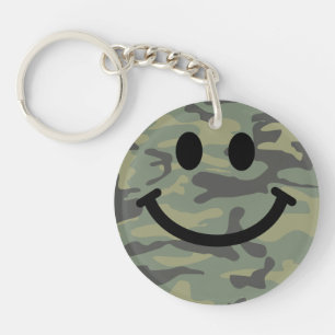 Green Camo Face Keychain