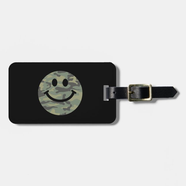 Green Camo Face Luggage Tag (Front Horizontal)