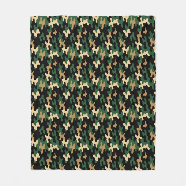 Green Camo Fleece Blanket (Front)