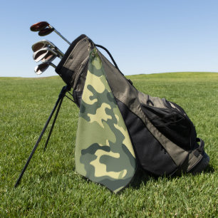 Green Camo Golf Towel